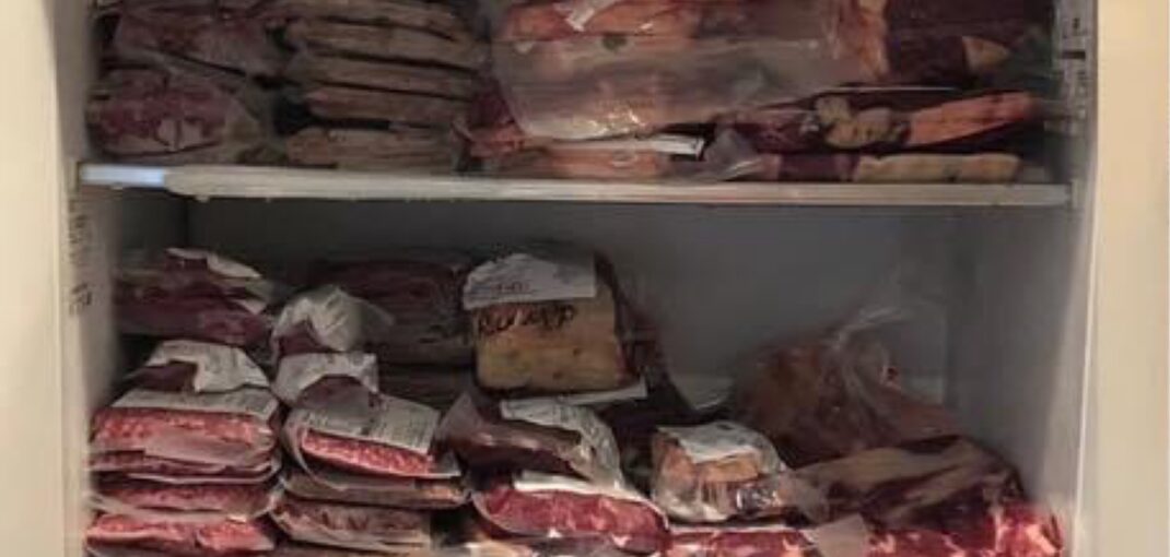 Storing bulk beef in freezer