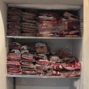 Storing bulk beef in freezer